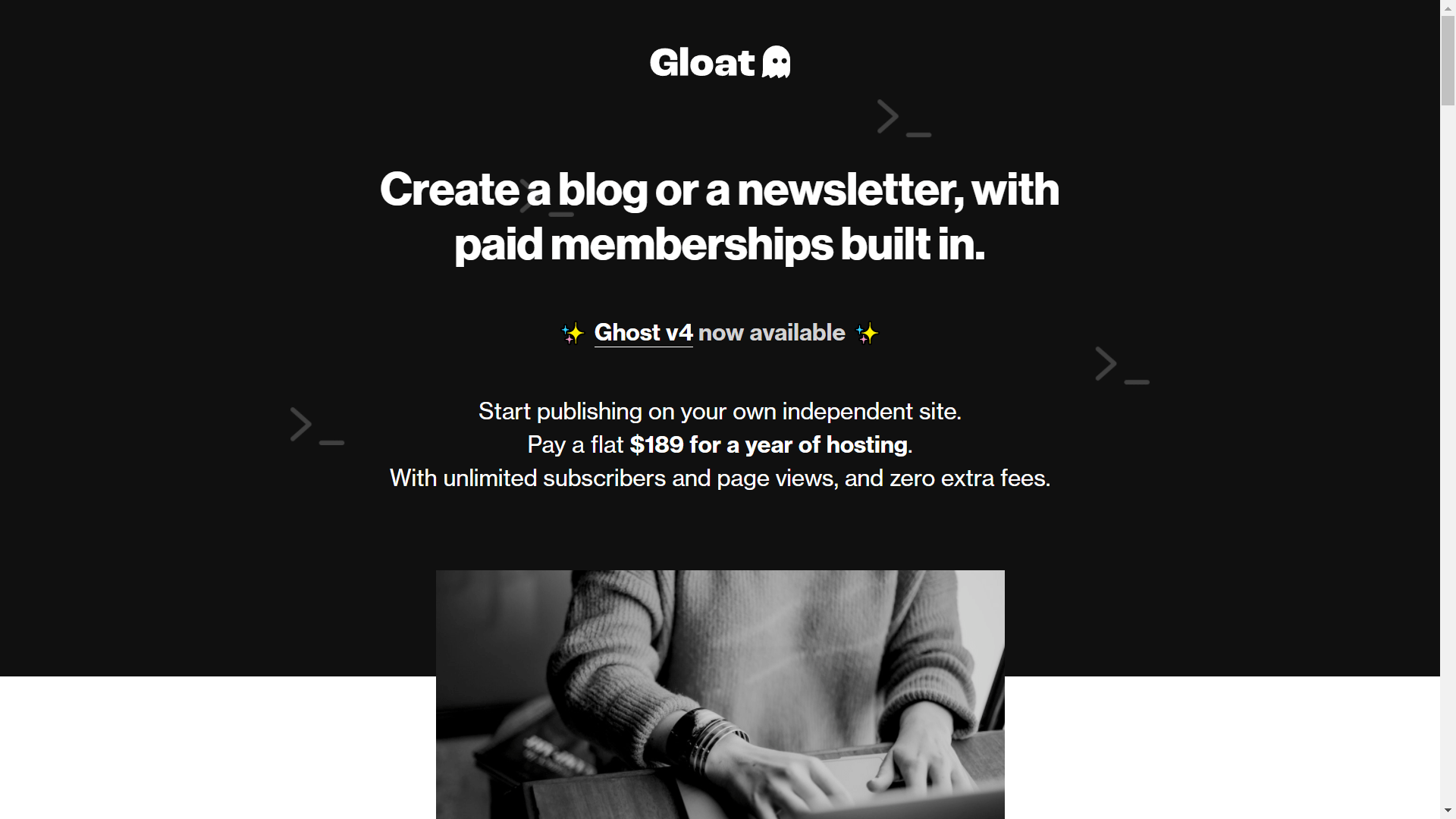 Gloat host homepage.