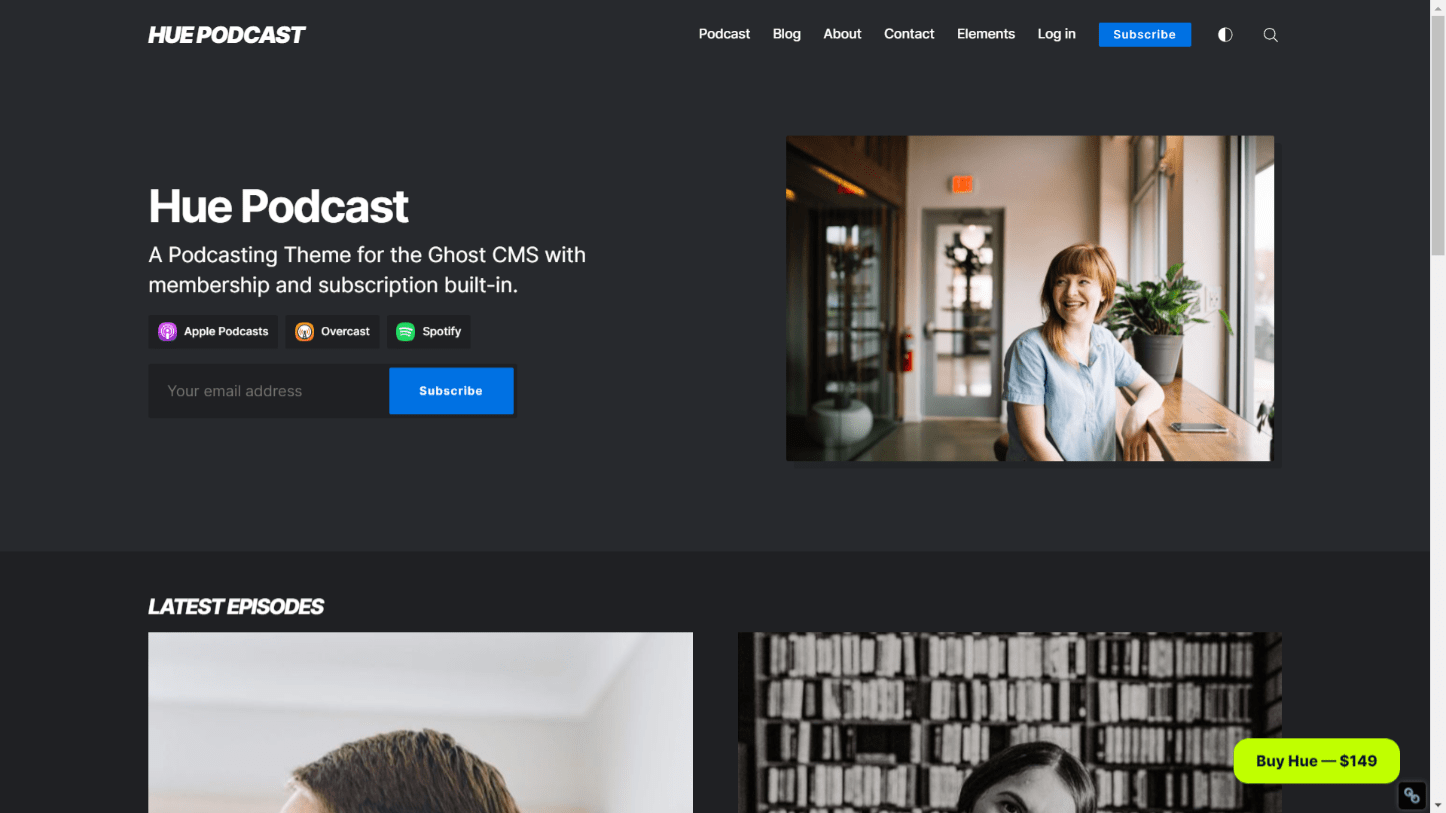 Hue is a podcast theme for Ghost.