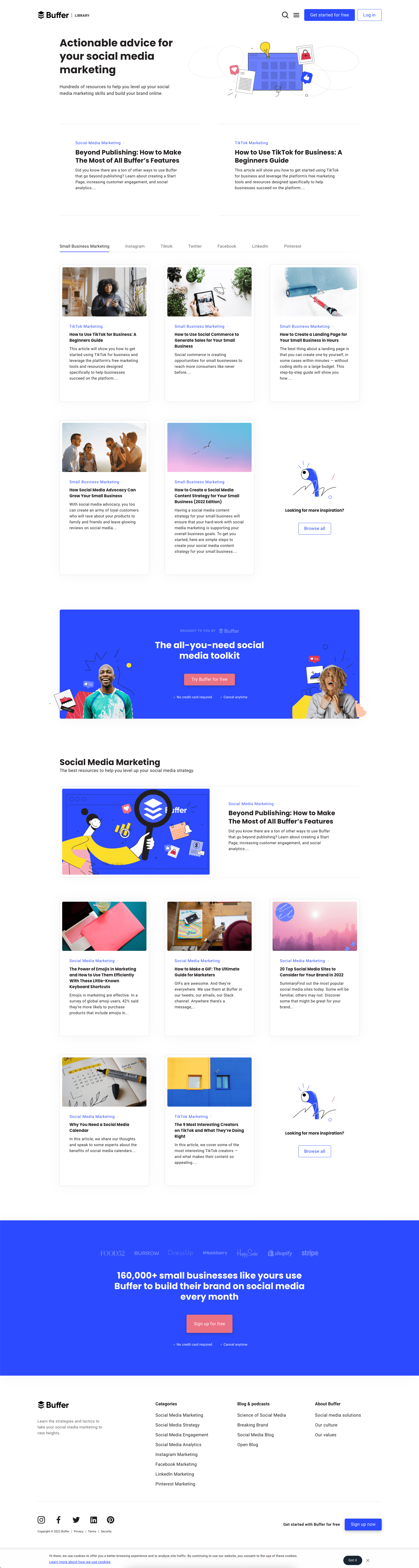 Buffer blog homepage using Ghost CMS.