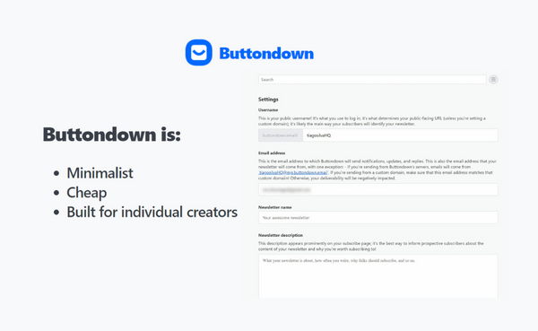 Buttondown review - Prices and features for individual creators