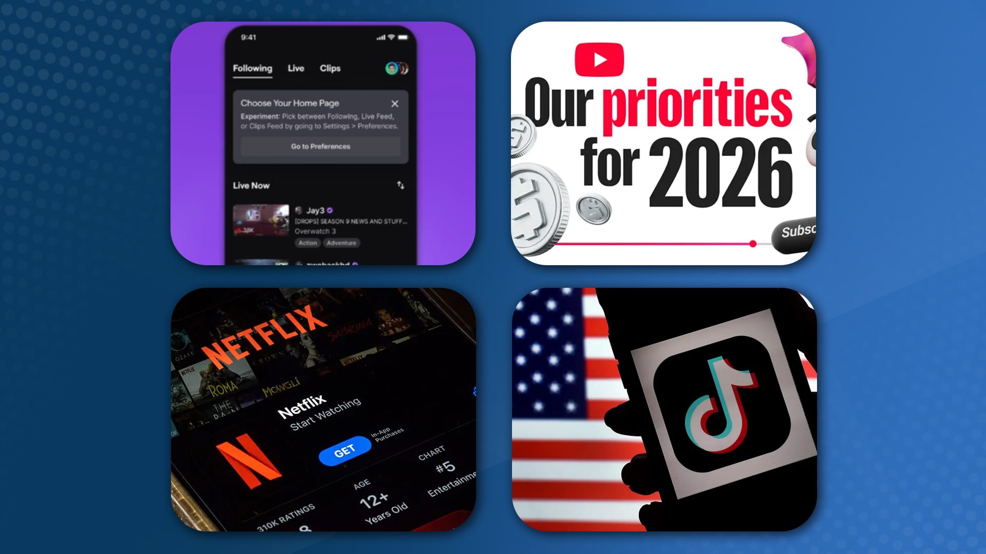 YouTube's 2026 Plans, Netflix Vertical, TikTok America + Twitch's Mobile Defaults