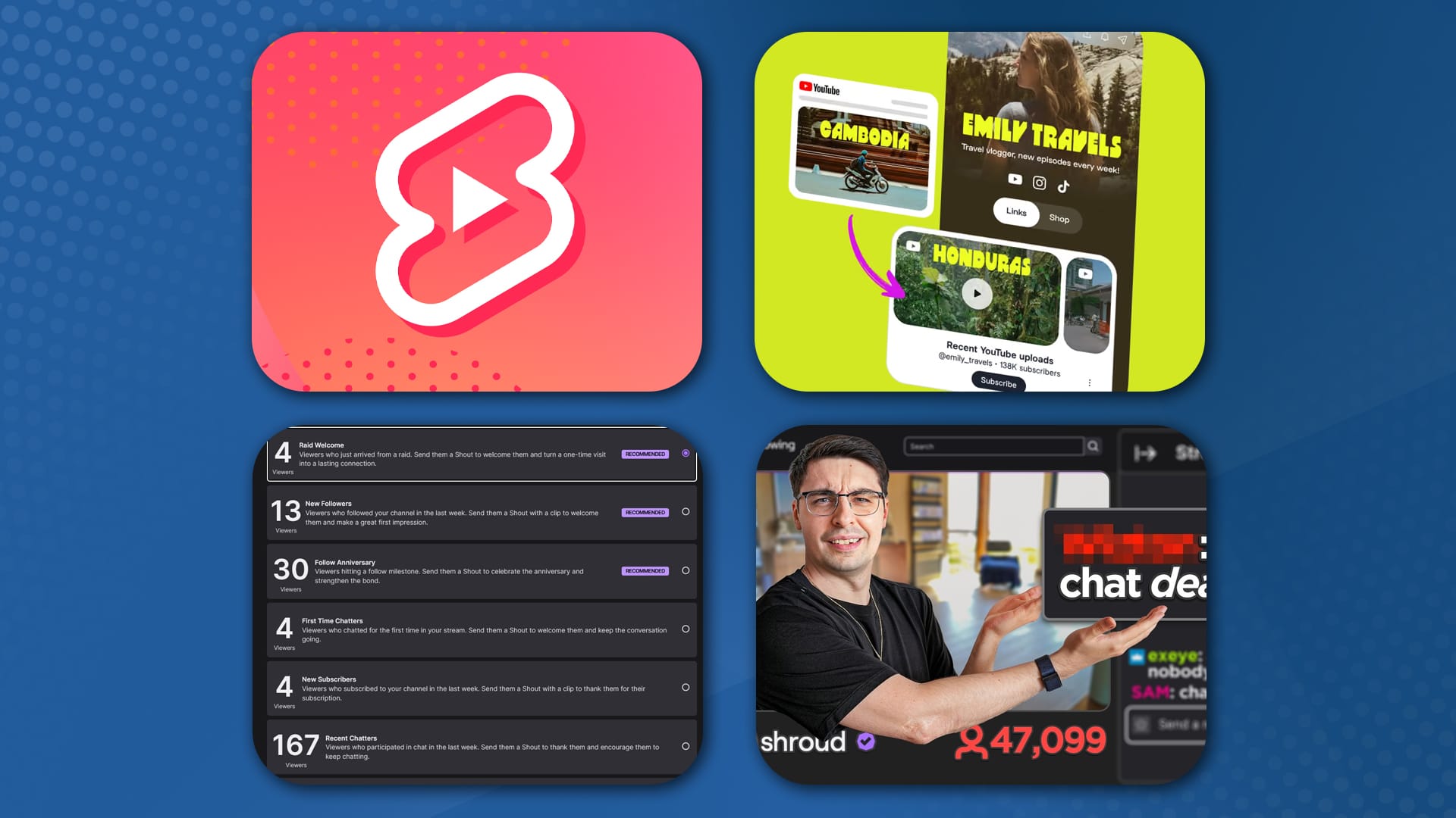 YouTube Shorts Change, Linktree add DMs, Twitch Streamer Shouts, and Is Twitch Chat Dead?