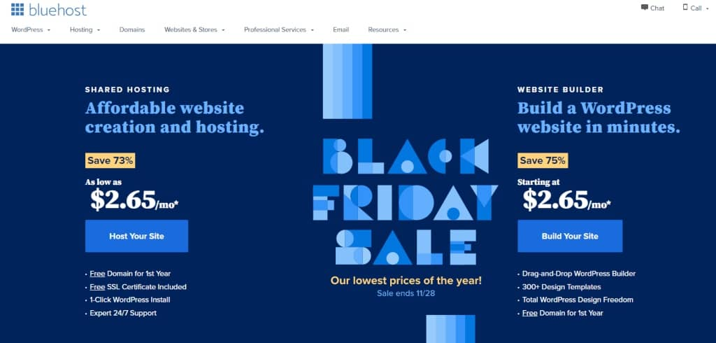 best ecommerce platform - Bluehost screenshot