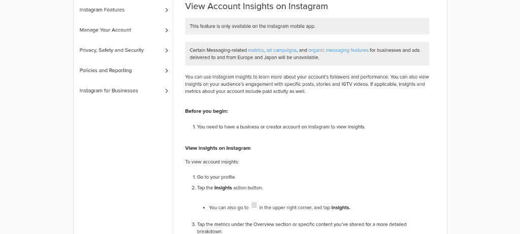 instagram analytics - Instagram Insights screenshot