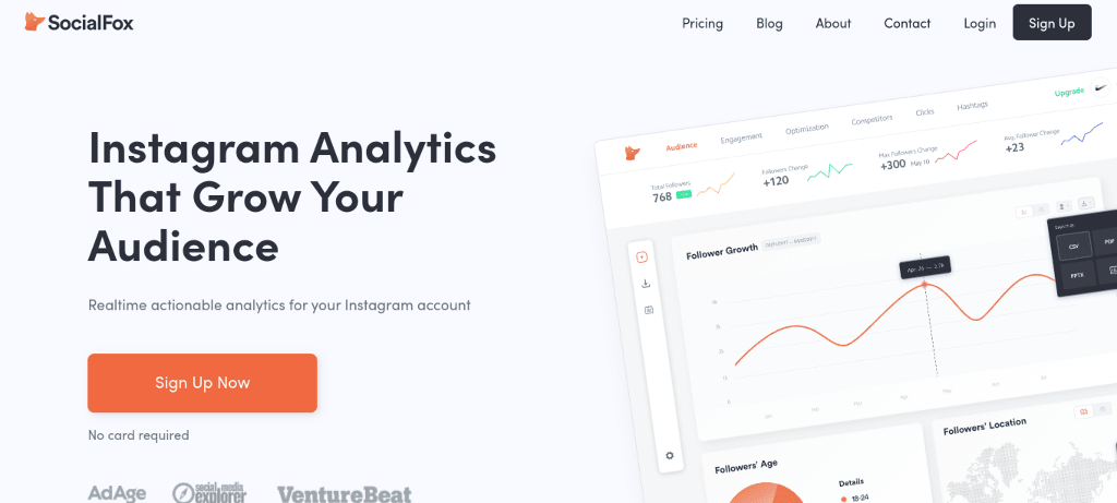 instagram analytics - SocialFox screenshot