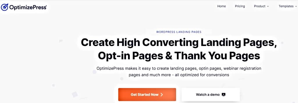 landing page builders - OptimizePress screenshot