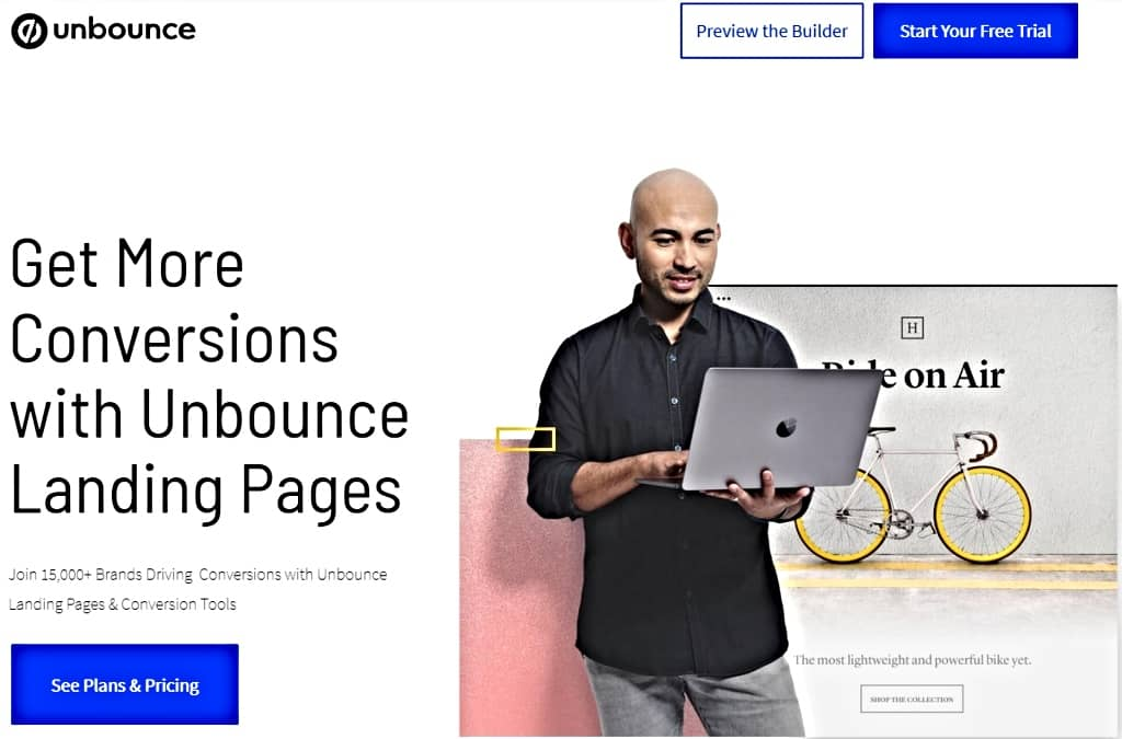 landing page builders - Unbounce screenshot