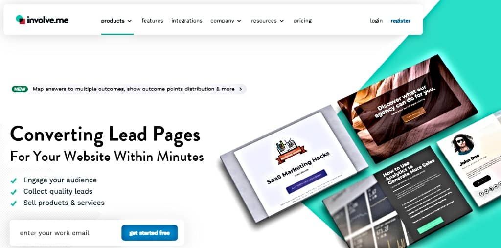 landing page builders - Involve.me screenshot