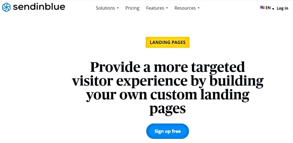 landing page builders - SendinBlue screenshot