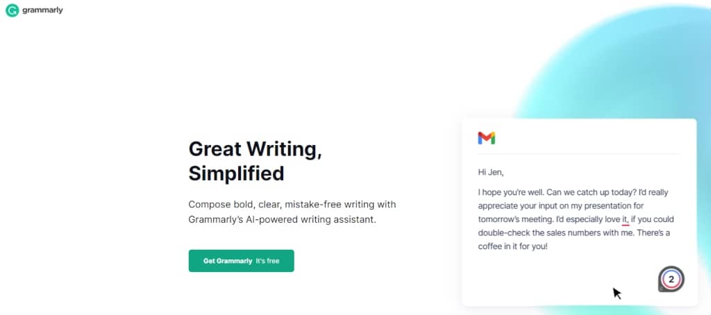 affiliate marketing tools - Grammarly screenshot