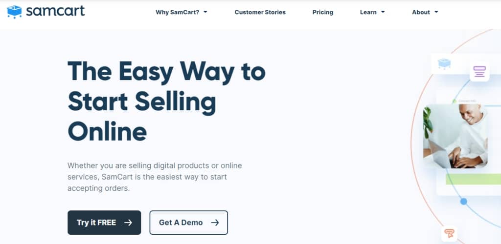 sales funnel software - SamCart