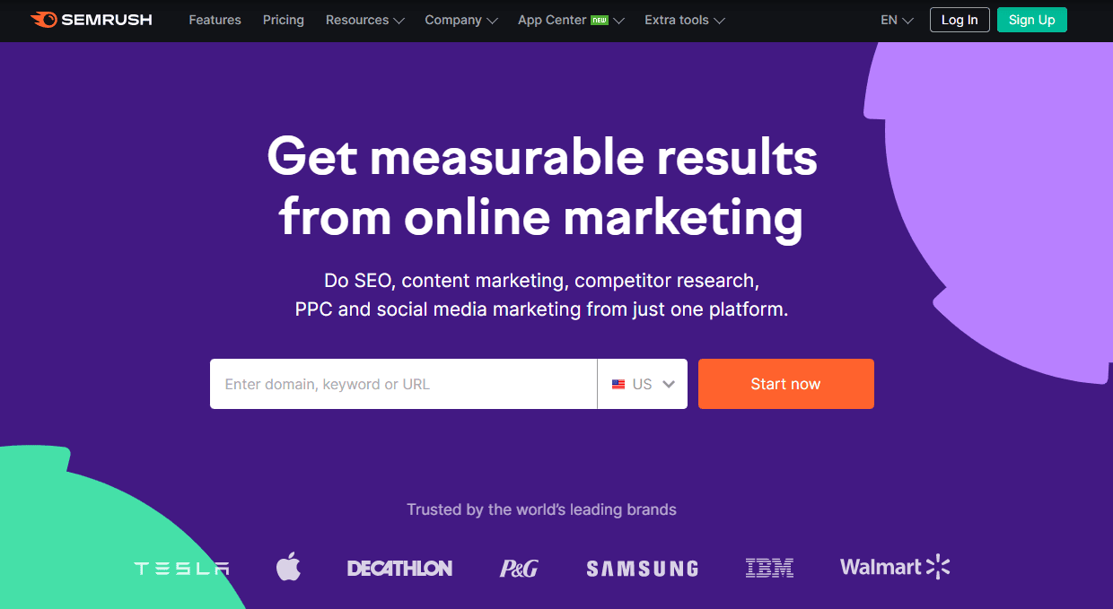 inbound marketing tools - SEMRush screenshot