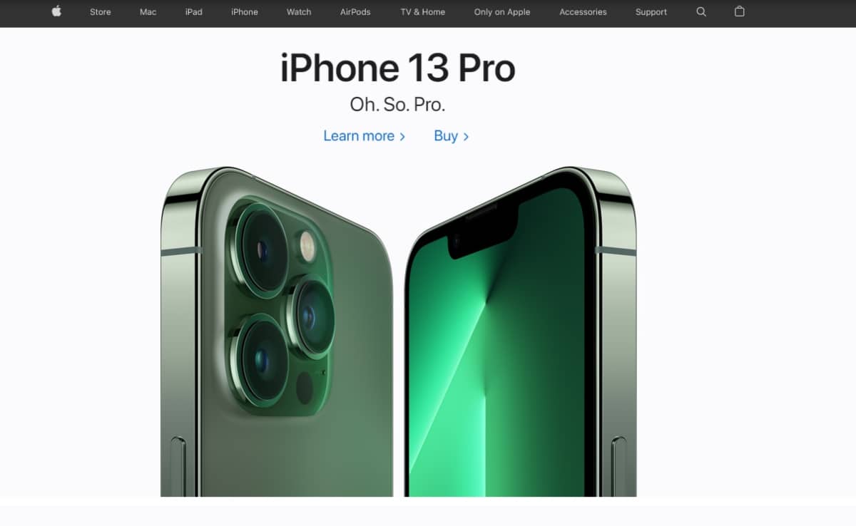 build brand loyalty - Apple iPhone 13 Pro website screenshot