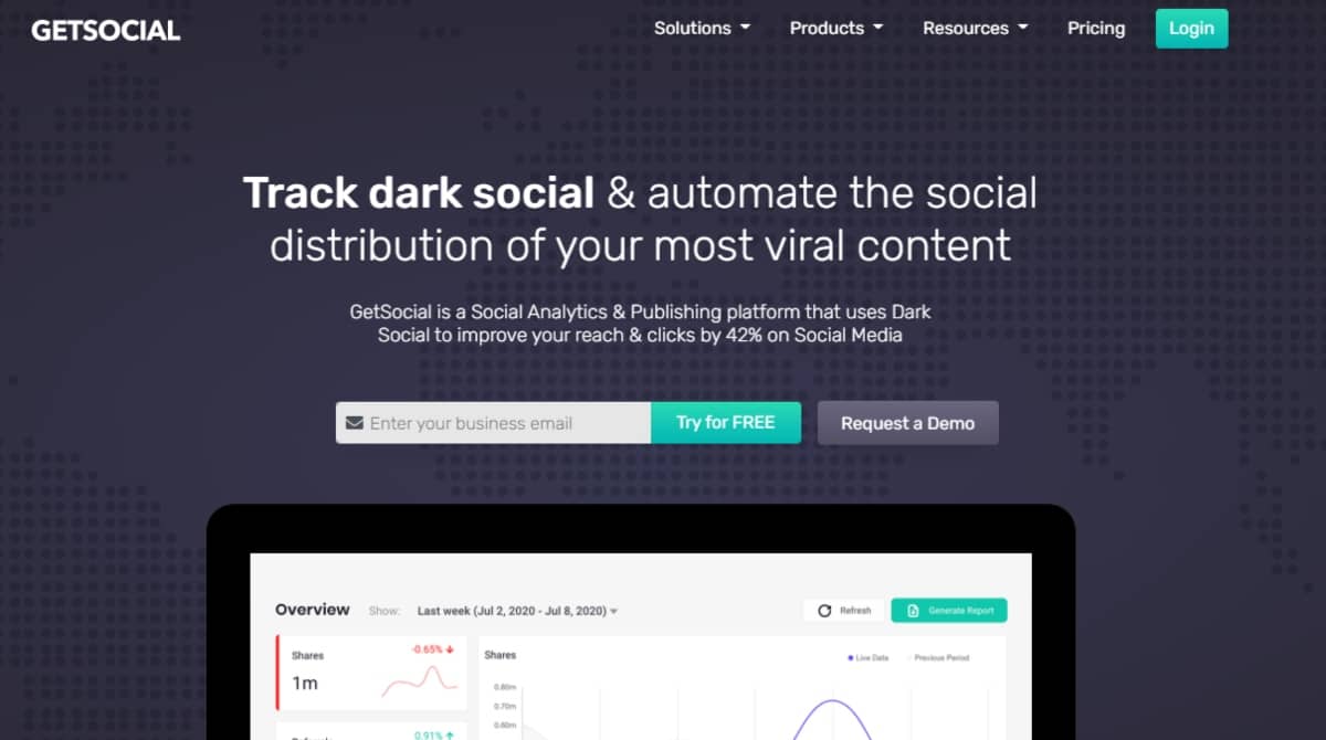 content marketing platform - GetSocial screenshot