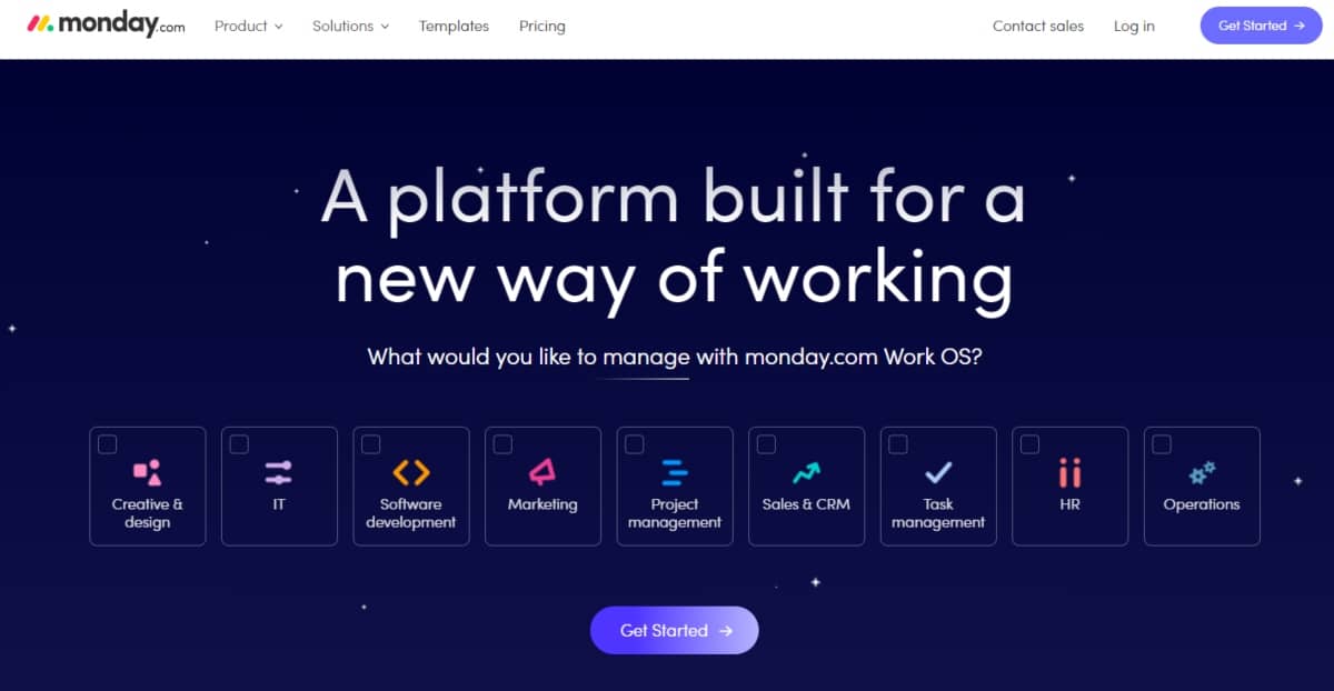 content marketing platform - Monday.com screenshot