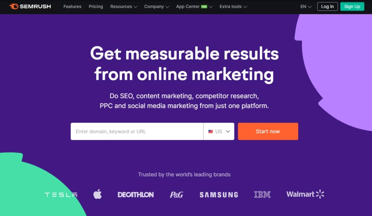 content marketing platform - SEMRush screenshot