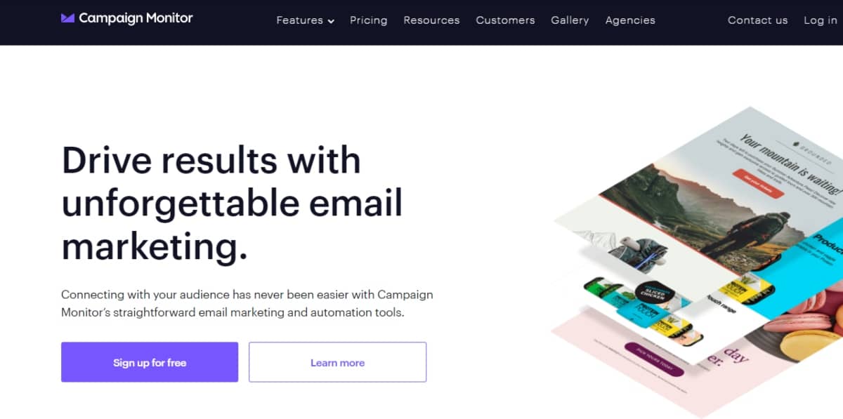 eCommerce marketing tools - Campaign Monitor screenshot