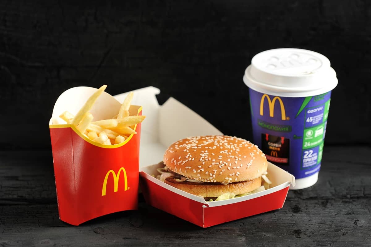 brand awareness - picture of McDonalds hamburger, fries, and coffee