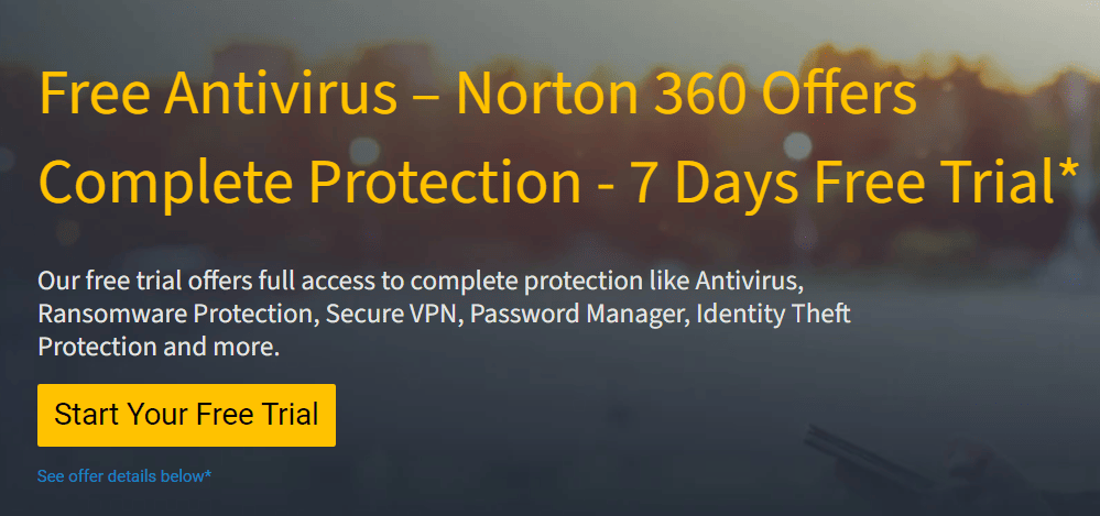 content marketing - Norton antivirus screenshot