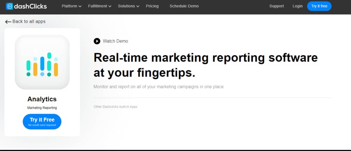 marketing analytics tools - DashClicks screenshot