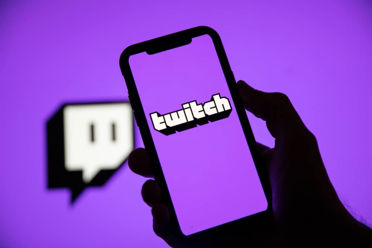 social-media-platforms - smartphone with Twitch logo