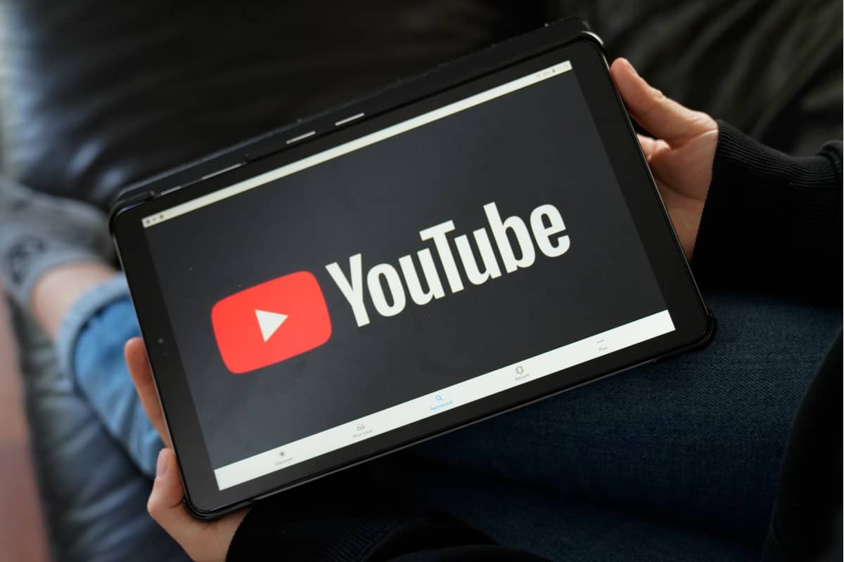 social-media-platforms - tablet with YouTube logo