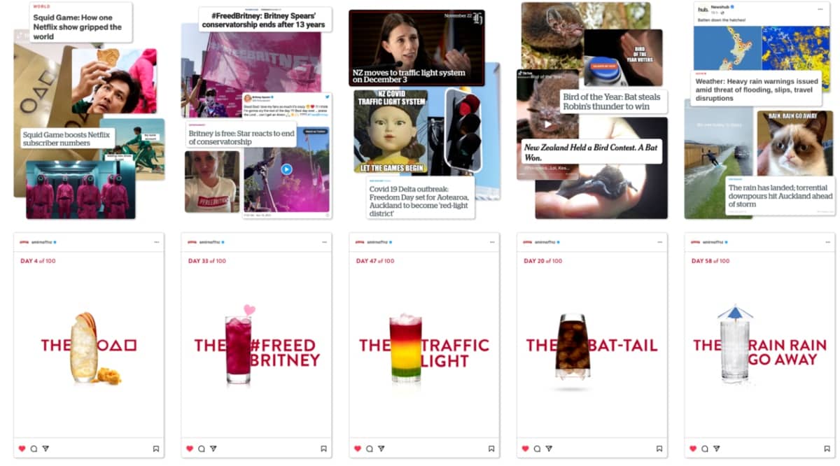 social media marketing campaign - Smirnoff screenshot with speciality drinks