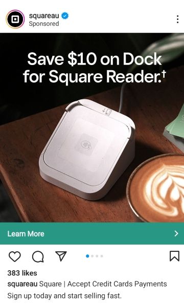 social media advertising - Squareau Instagram carousel ad example