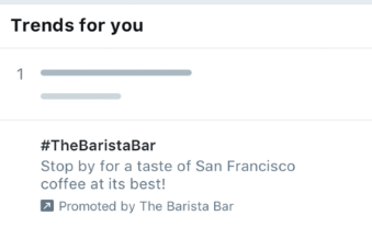 social media advertising - Twitter trends for you ad example