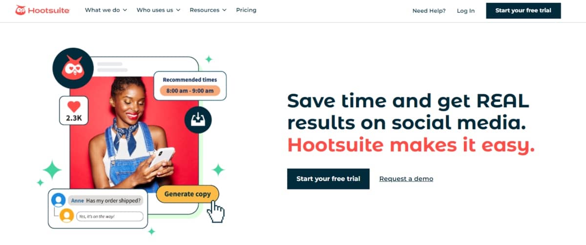 social media automation - Hootsuite screenshot