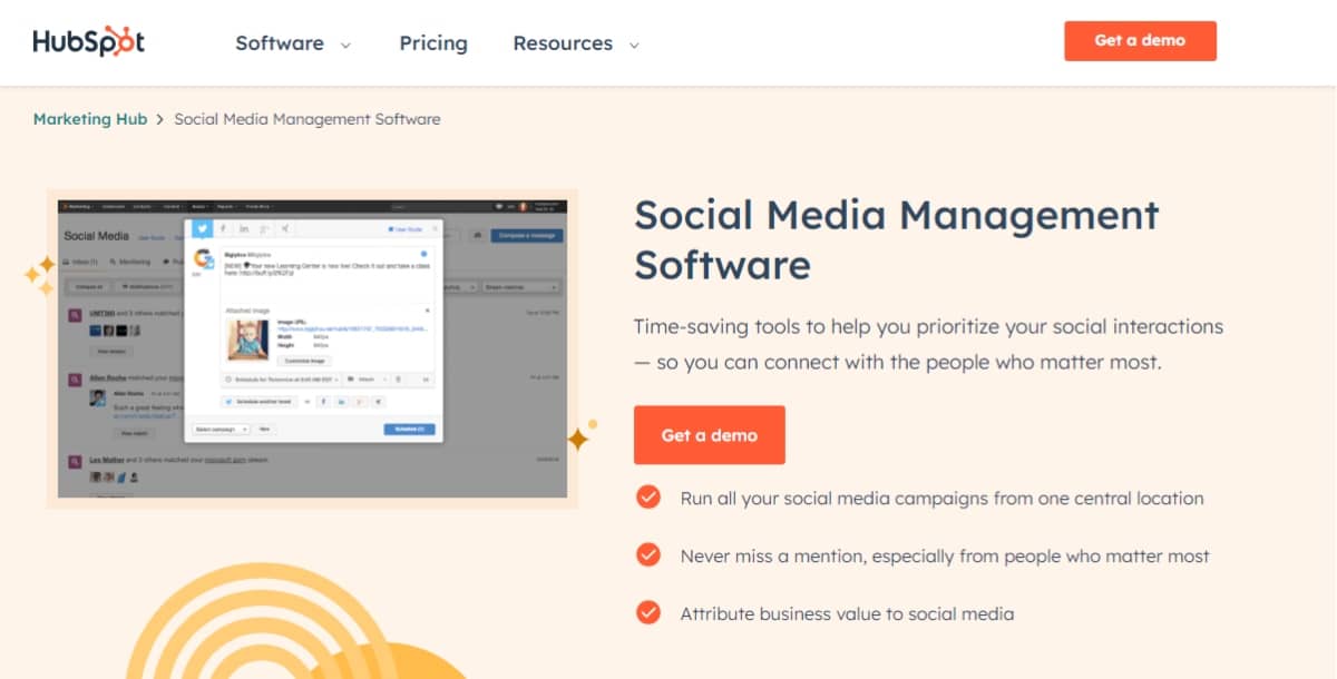 ai tools for social media - HubSpot screenshot