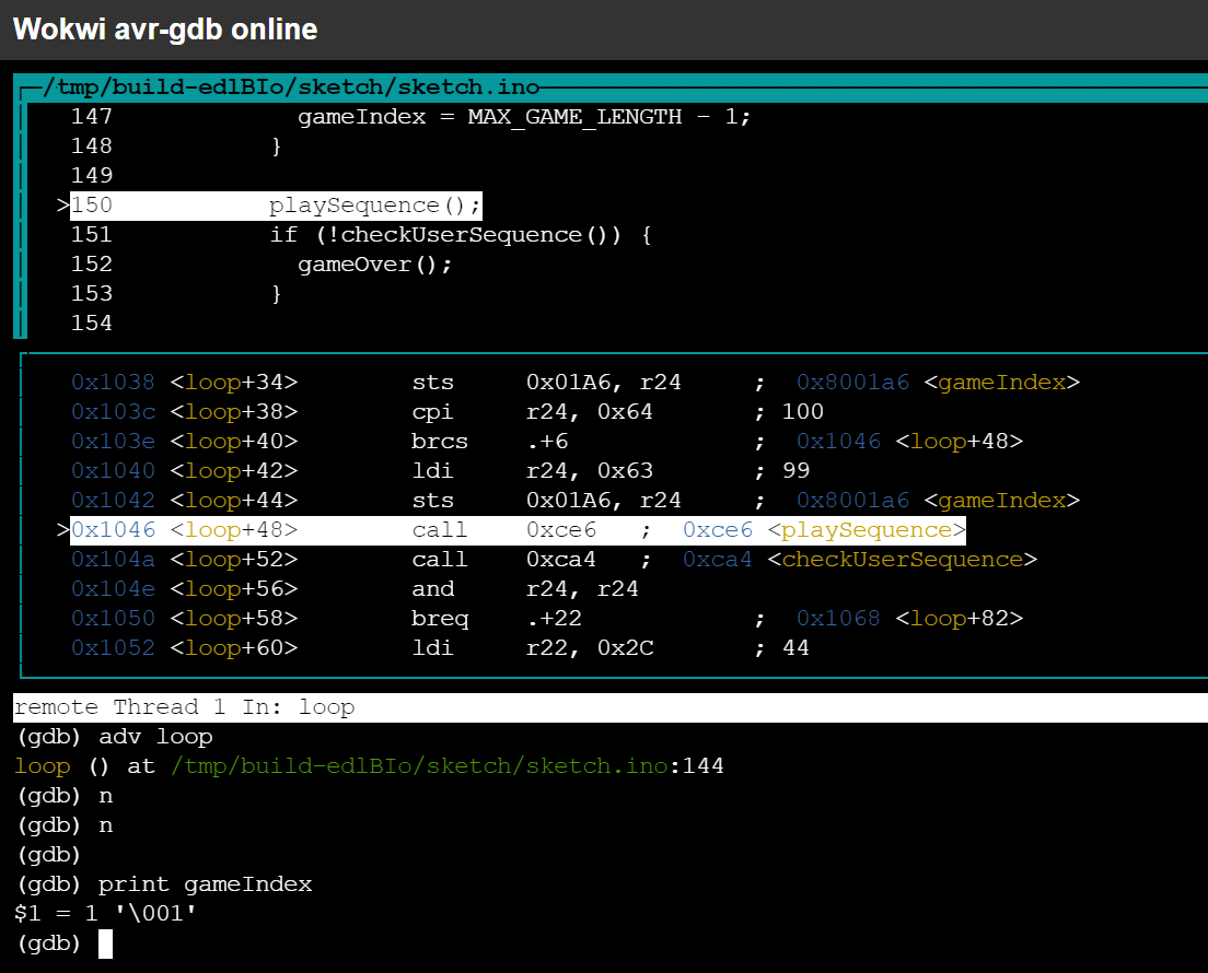 Arduino/AVR GDB Cheat Sheet