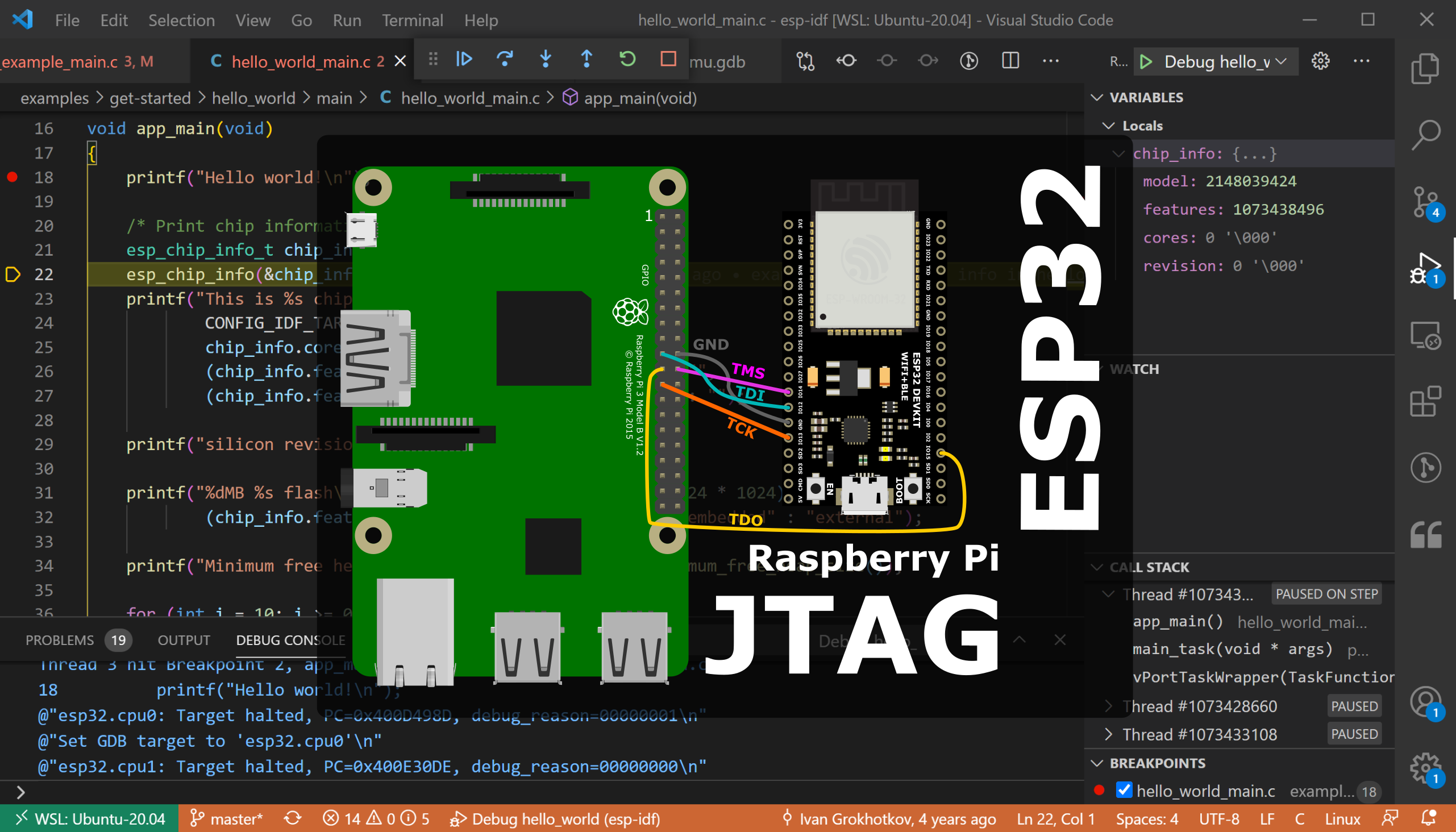 Esp32 Jtag Debugging Using Raspberry Pi Embedded Software With Pico Vrogue 3609