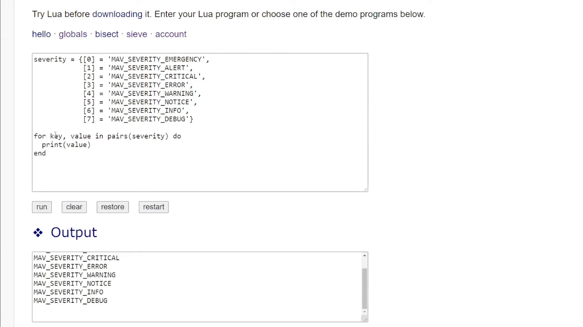 Iterating over a table using pairs