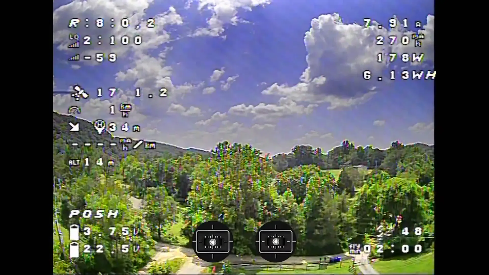 Drone holding position in position hold mode