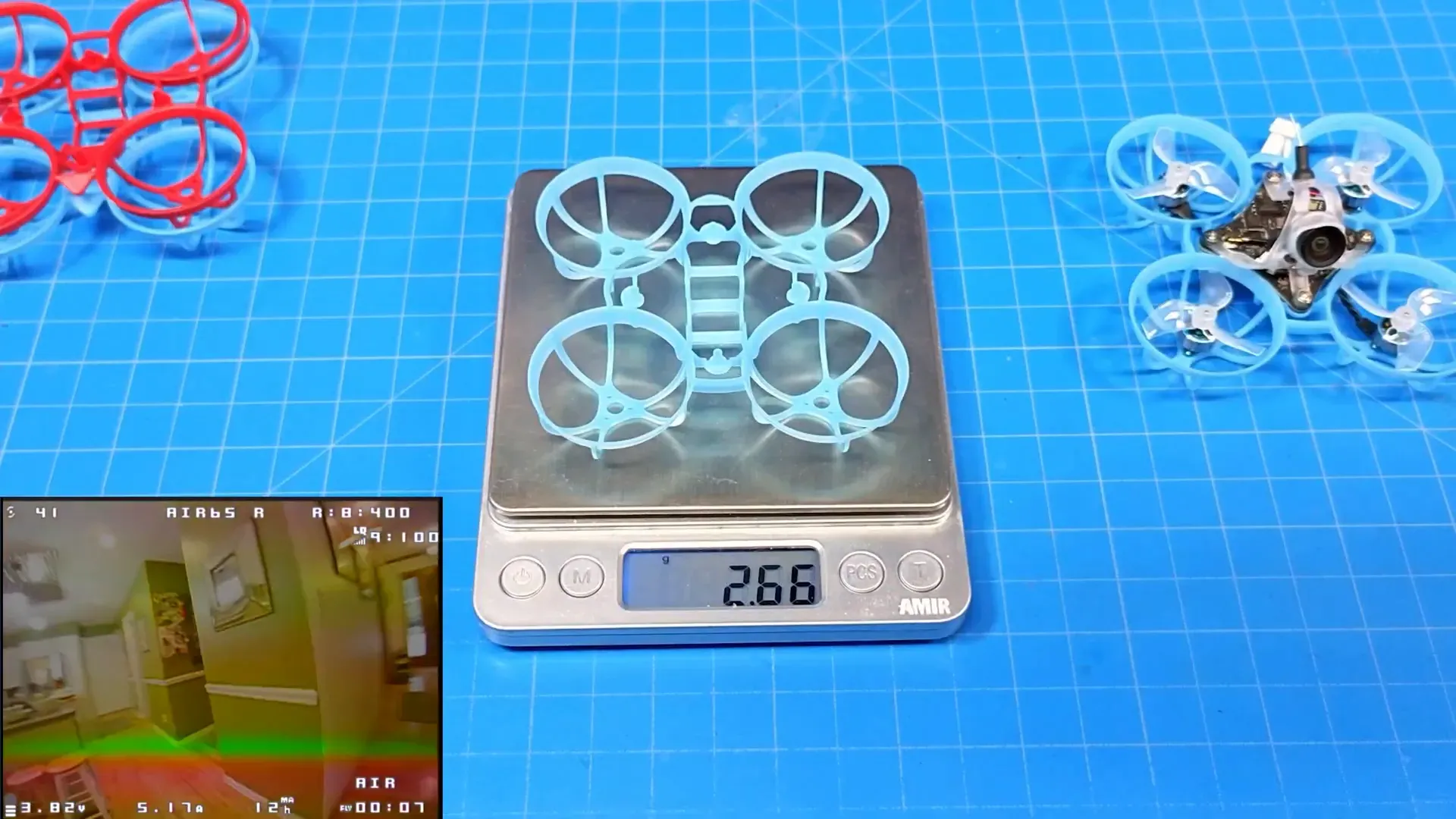 Scale measuring the original Air 65 frame part weight