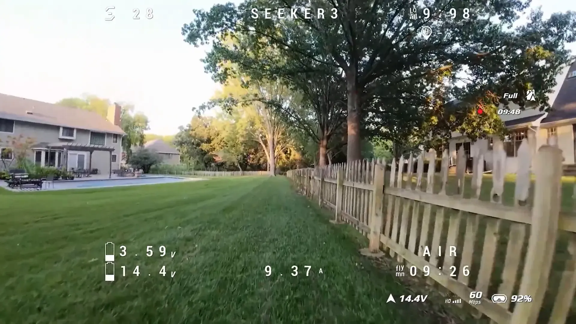 OSD showing satellite count evolution across flights