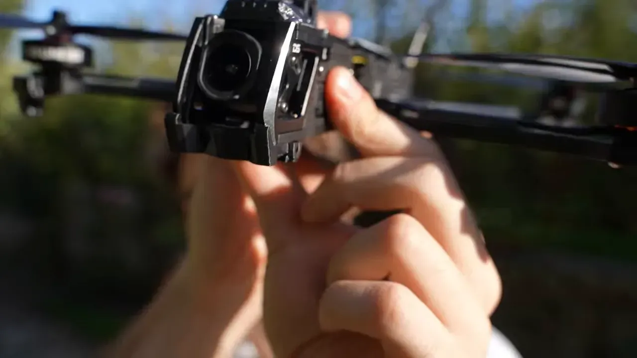 Camera cutout showing low minimum tilt angle