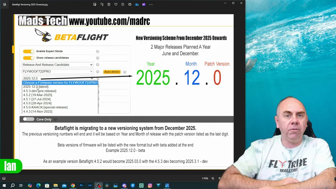 Timestamp showing the December launch example 2025.12.0