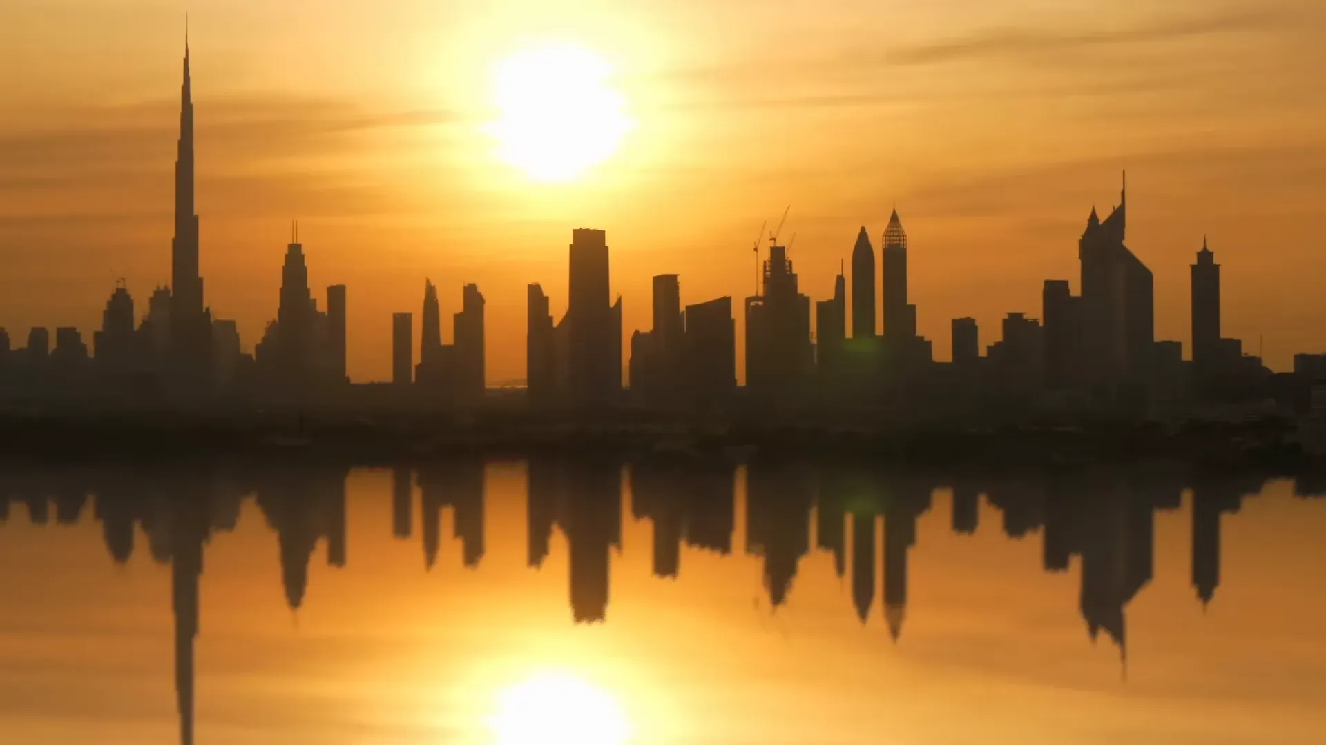 Desert track and heat haze in Dubai