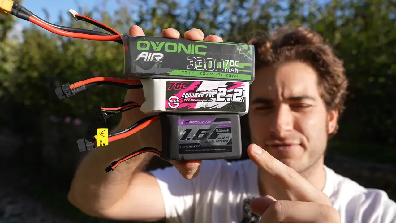 Three batteries lined up next to ROC7