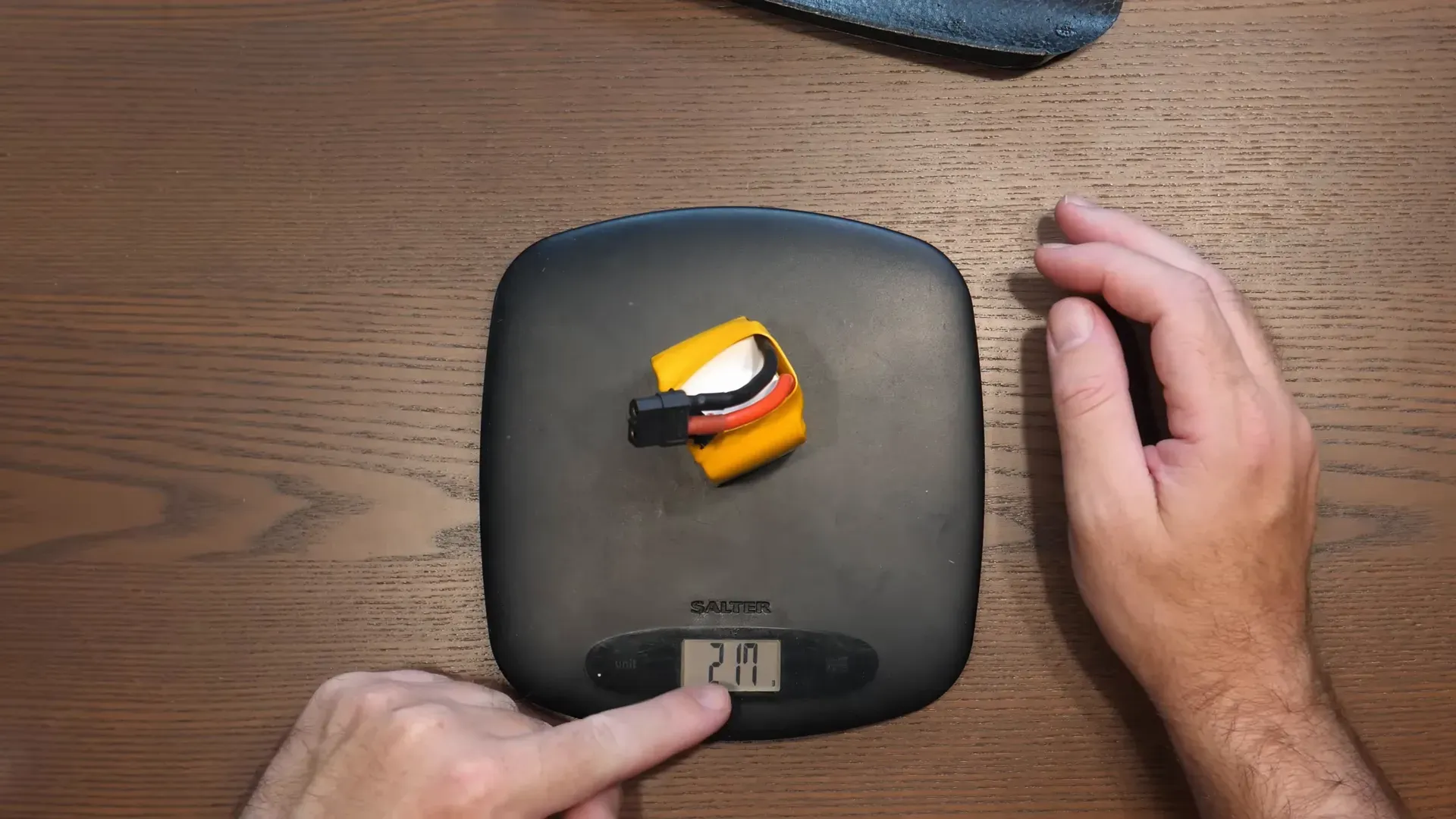 Scale and batteries showing weight constraints