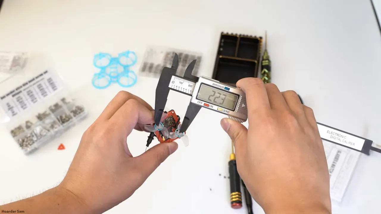 Ruler showing 22mm motor post spacing