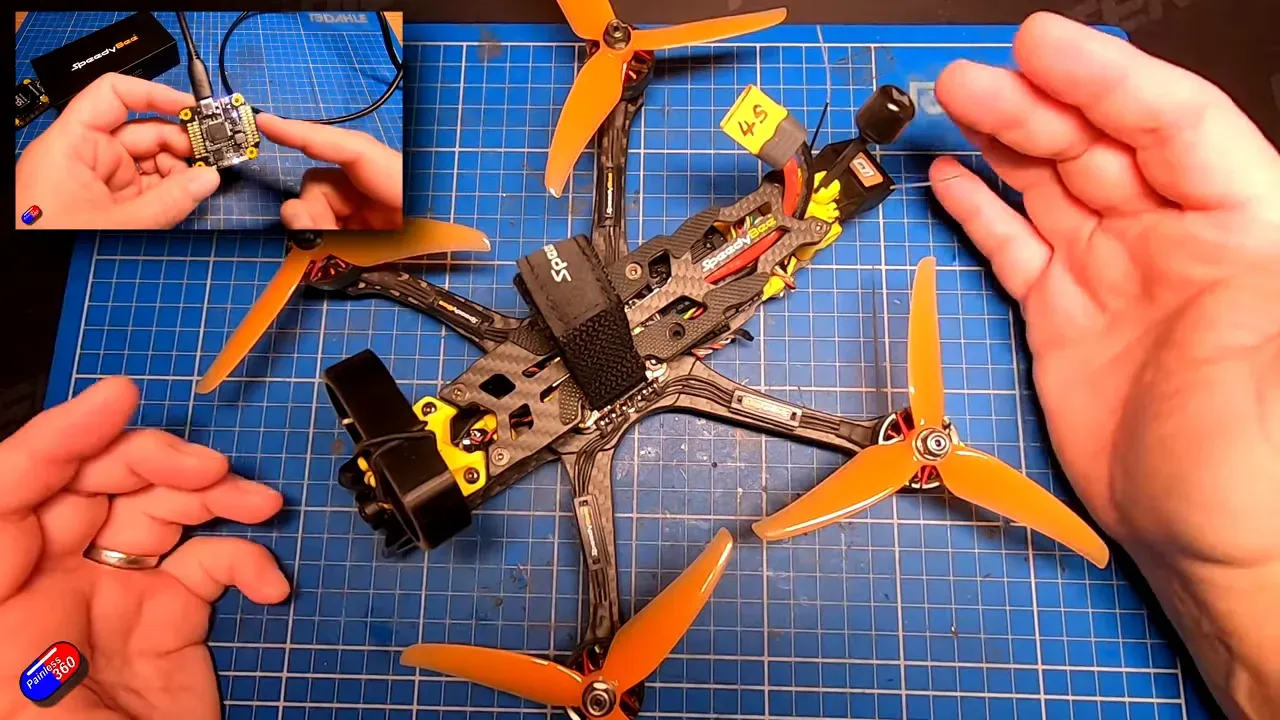 SpeedyBee Master 5 frame and F405 V4 stack inside the quad