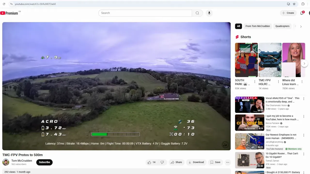 Leaked flight footage showing colour to black-and-white transition