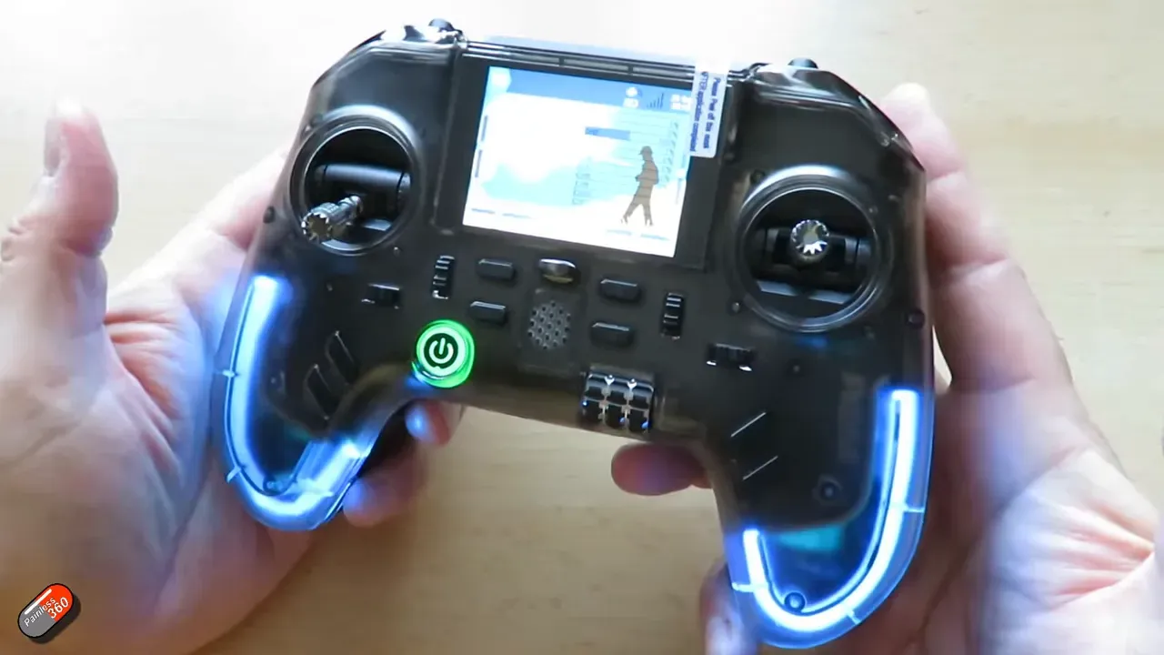 Removable sticks shown stored in the palm grips of the PA01