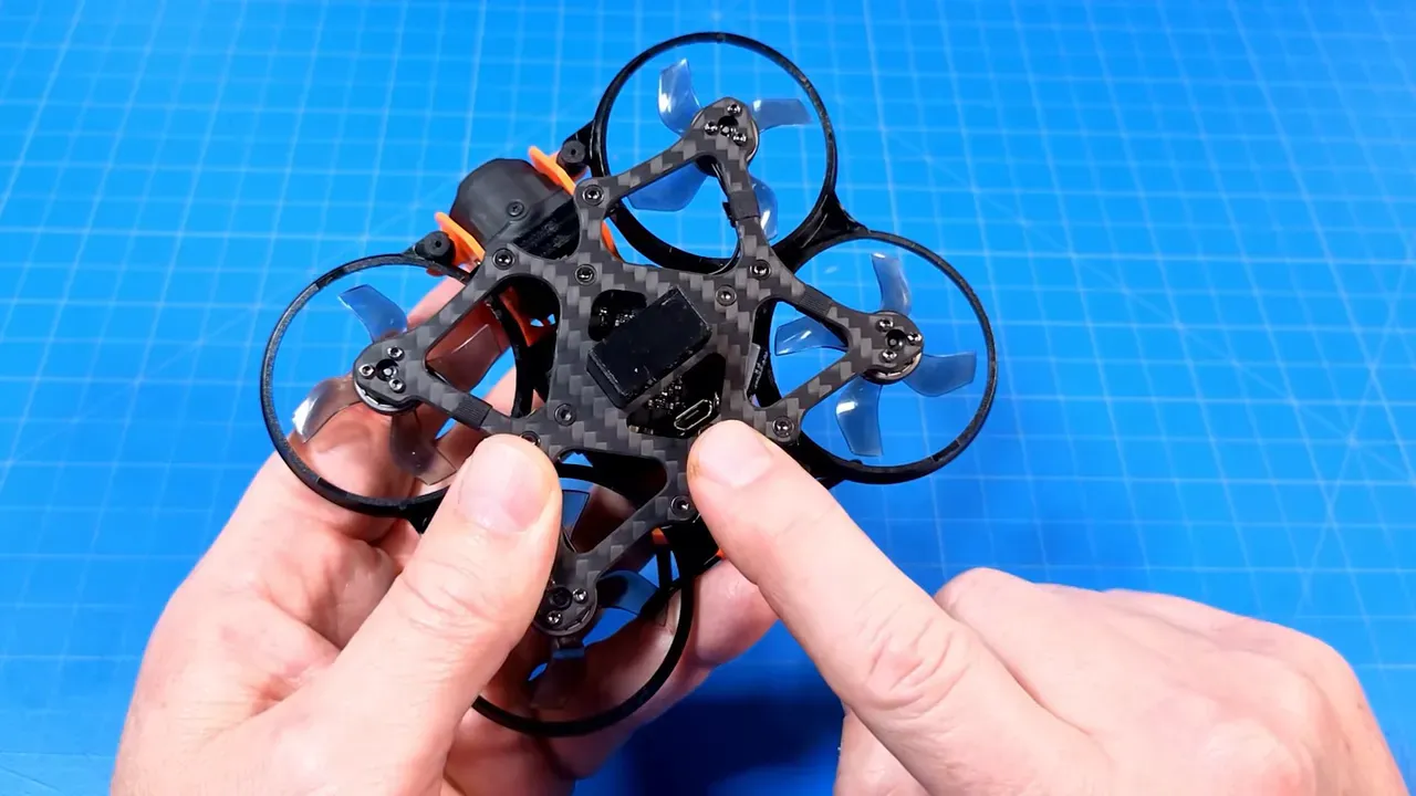 Taker F411 flight controller label and micro USB port