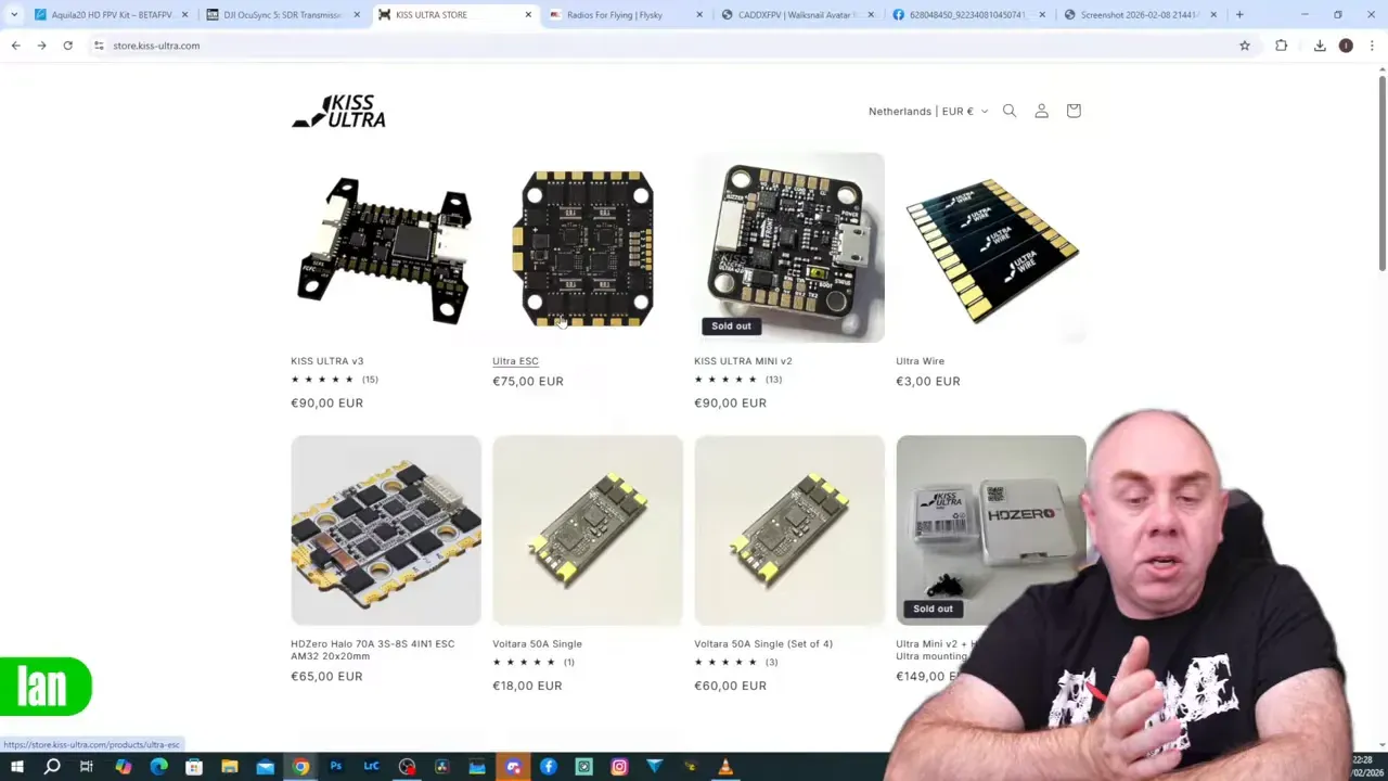 Screenshot of KISS Ultra online store product grid with Mads inset