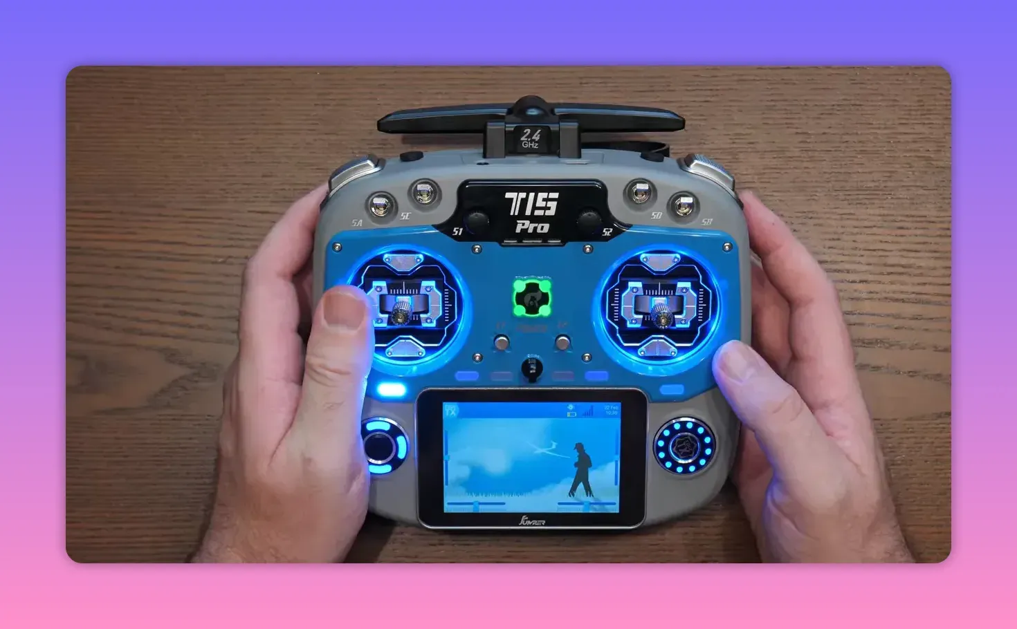 Clear view of Jumper T15 Pro 2.4GHz marking and front controls