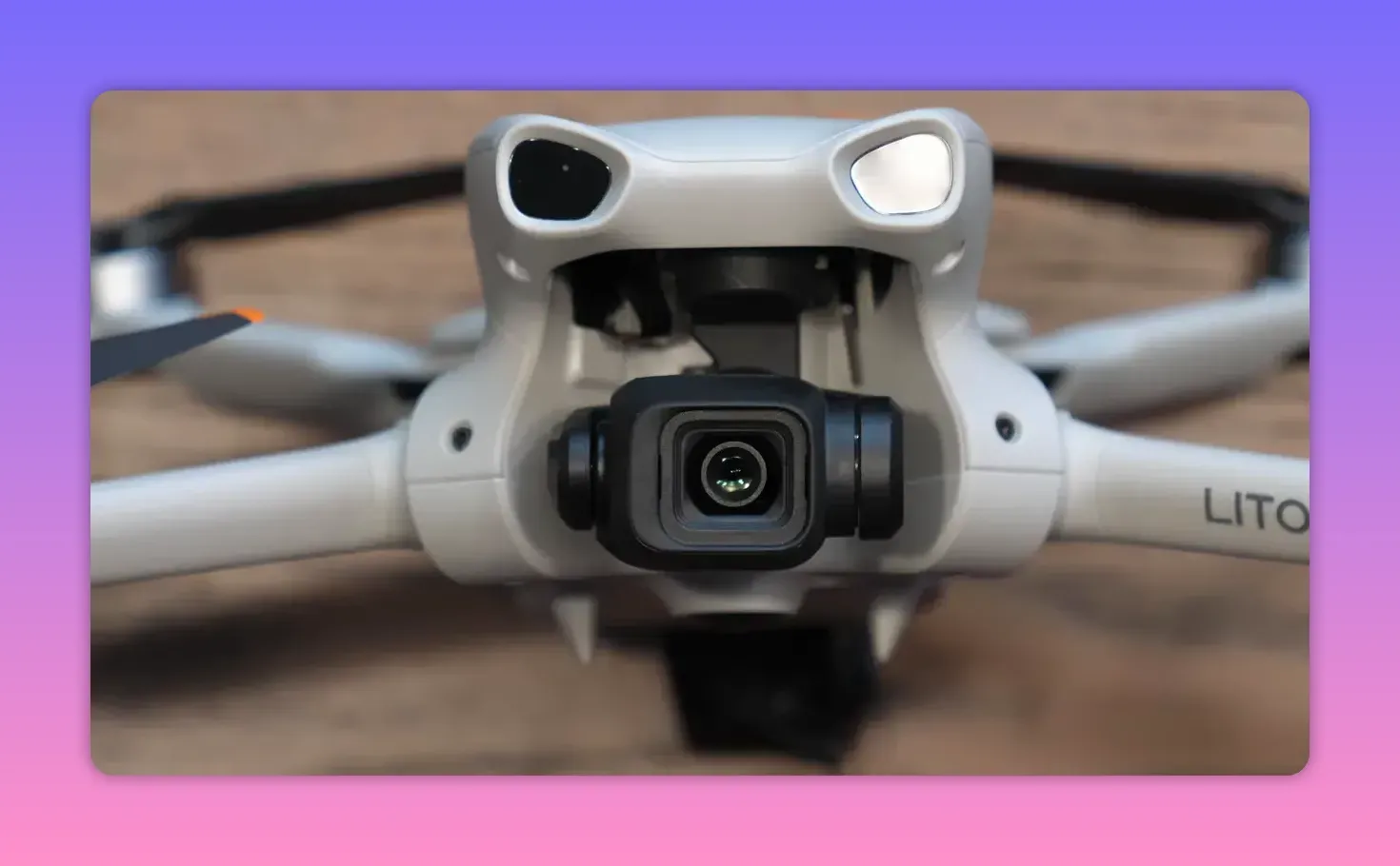 DJI Lito X1 close-up of the camera lens and three-axis gimbal housing